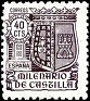 Spain 1944 Millennium Of Castile 20 CTS Lila Edifil 981